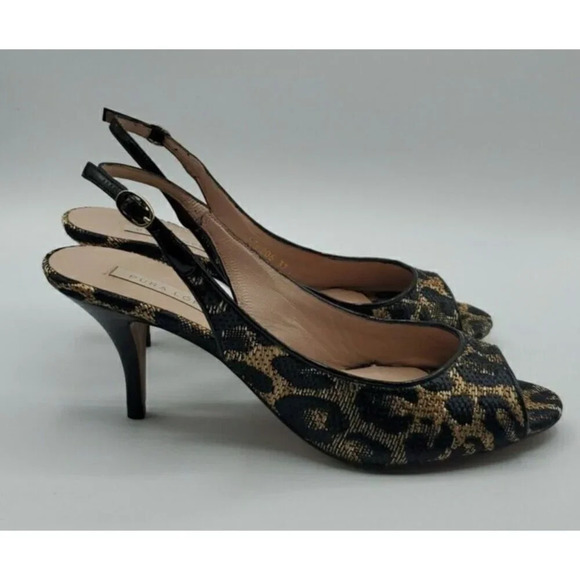 Pura Lopez Leopard Print Kitten Heel Sandals Size 37 EUR ( 7 US)  NWOB - Picture 7 of 11